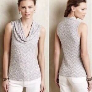 Deletta Anthropologie Gray Cowl Neck Sleeveless Top - Small
